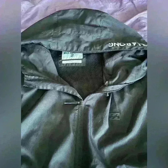 Billabong men’s  black zip up wind breaker size large - Picture 2 of 7